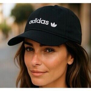 Embroidered Adidas Originals Hat Worn Once Neutral Black and White Baseball Hat